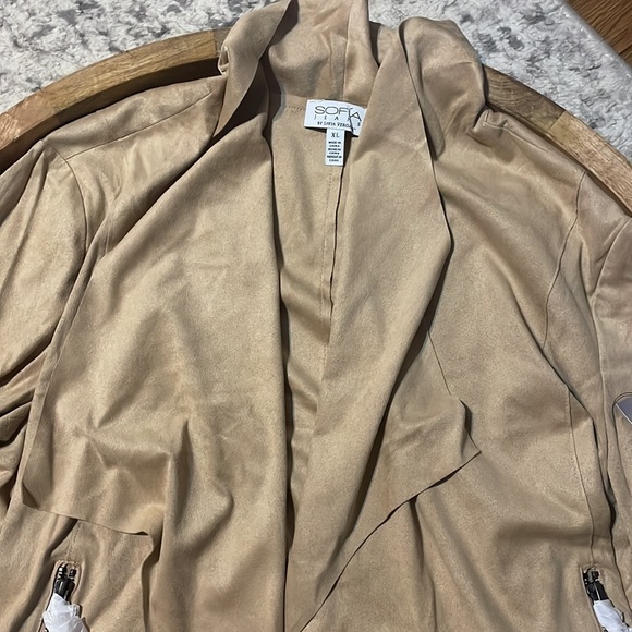 NWT Sofia Vergara Faux Suede Moto Jacket - Picture 8 of 9